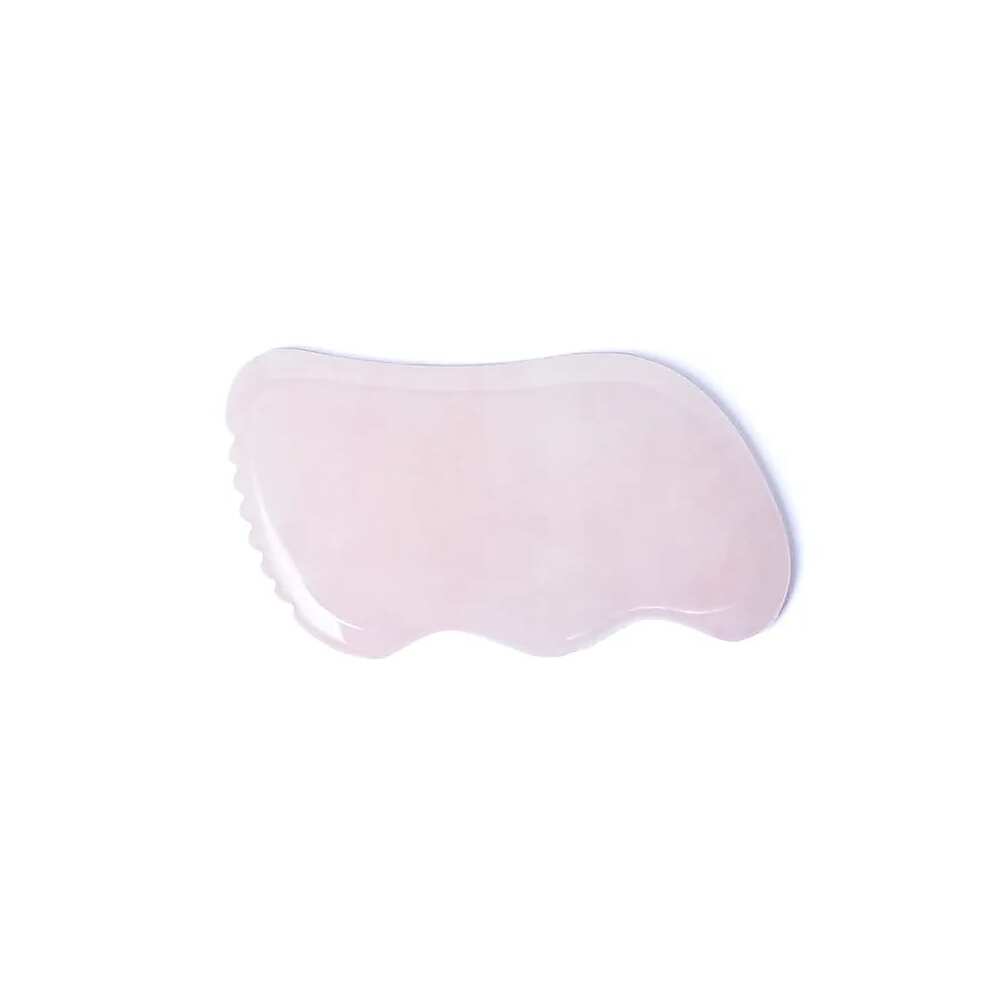 Rosenkvarts gua sha massagesten våg, 84 g; 9 cm