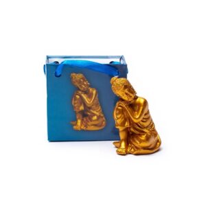 Avslappnande Buddha i presentpåse, 5,3 cm