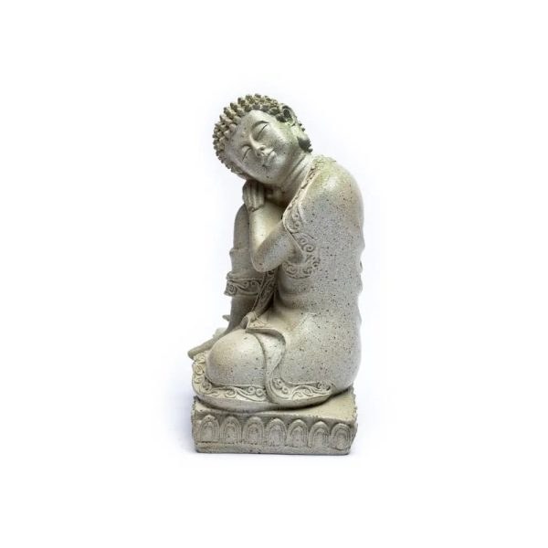 Buddha med ljushållare grå färg, 394 g; 17,5 cm - Bild 4
