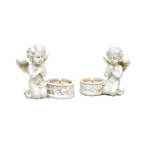 Två änglar med ljushållare, 10x9 cm
