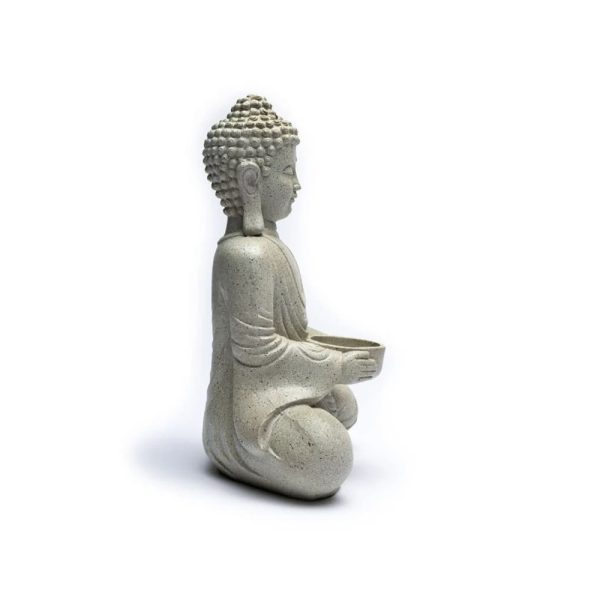Mediterande Buddha med ljushållare grå färg, 550 g; 27 cm - Bild 3