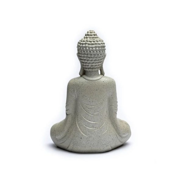 Mediterande Buddha med ljushållare grå färg, 550 g; 27 cm - Bild 2