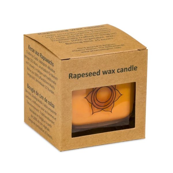 Doftljus med rapsvax 2:a chakrat, ±260 g; 6x6x6 cm - Bild 2