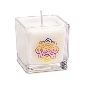 Doftljus med rapsvax Aum, jasmin, mysk, ±260 g; 6x6x6 cm