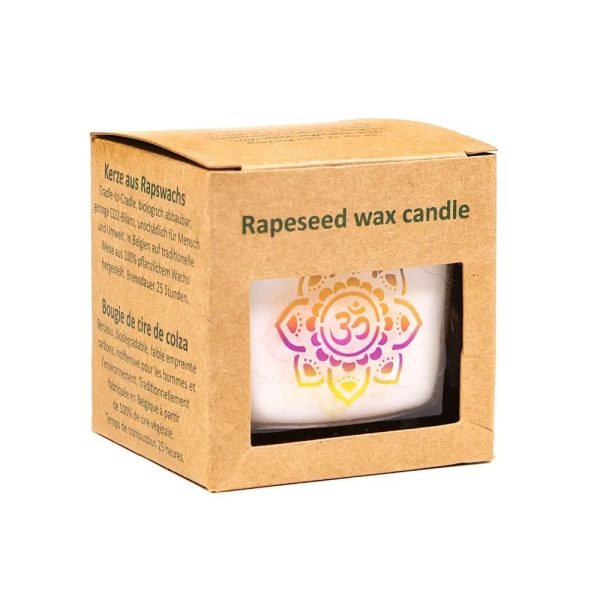 Doftljus med rapsvax Aum, jasmin, mysk, ±260 g; 6x6x6 cm - Bild 2