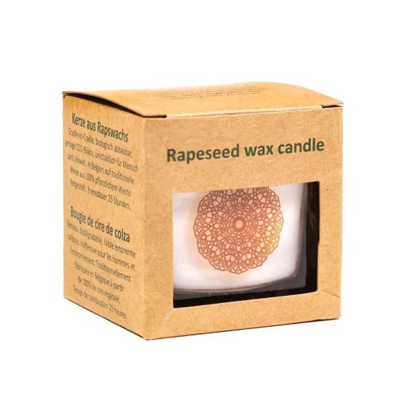 Doftljus med rapsvax Sandelträ, ±260 g; 6x6x6 cm - Bild 2