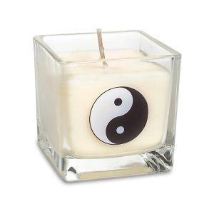 Doftljus med rapsvax Yin Yang, lavendel, ylang-ylang, apelsin, ±260 g; 6x6x6 cm