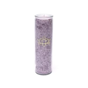 Stearinljus lotus violett oparfymerad, 21x6,5 cm