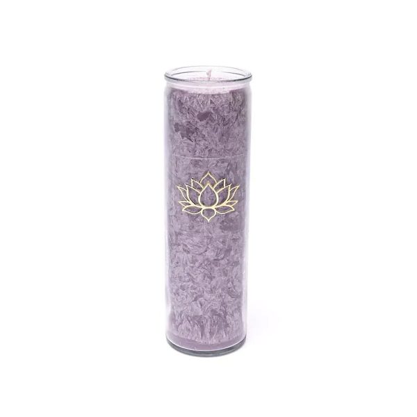 Stearinljus lotus violett oparfymerad, 21x6,5 cm