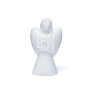 Ängelstatyett av marmor, vit, 13,5 cm