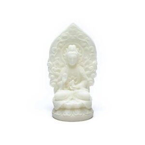 Quan Yin-statyett vit, 12 cm