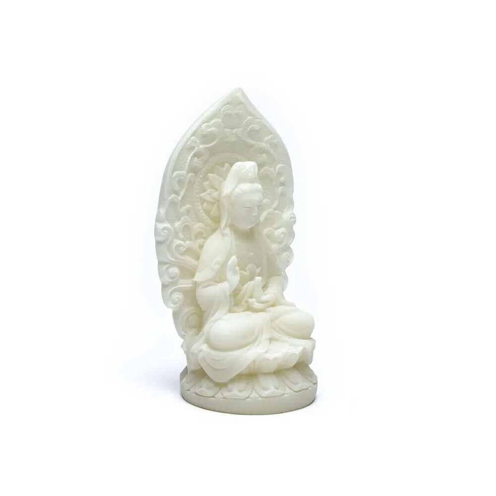 Quan Yin-statyett vit, 12 cm - Bild 4