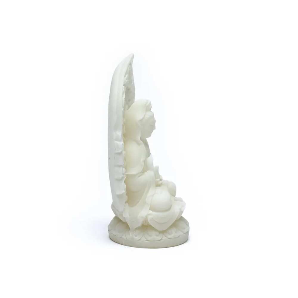 Quan Yin-statyett vit, 12 cm - Bild 3