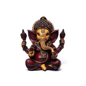 Ganesh-statyett röd/ockra, 23 cm