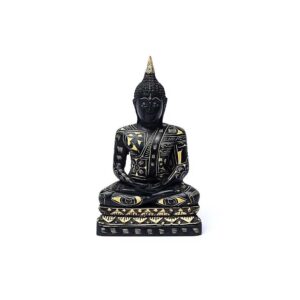 Meditationsbuddha i svart, 17 cm