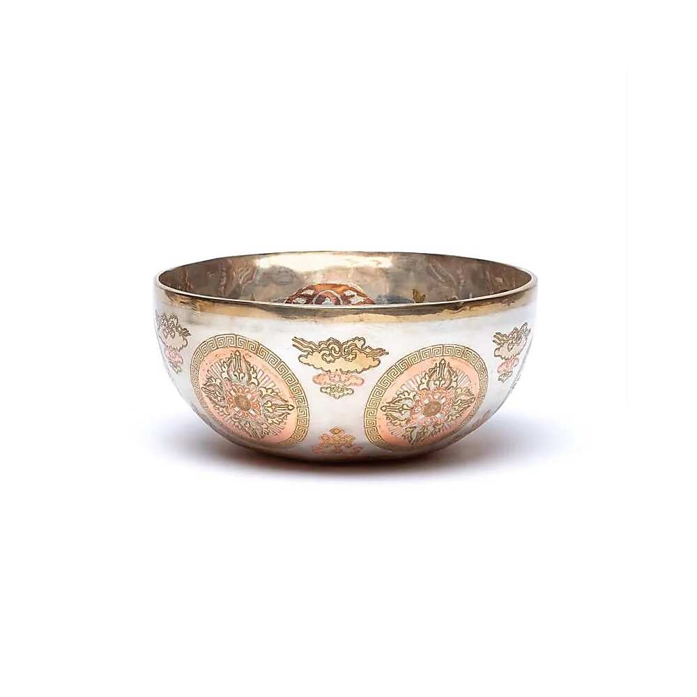 Silverpläterad Klangskål Buddha Shakyamuni, ±21cm; ±1100-1200g