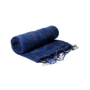 Meditationssjal pashmina enfärgad mörkblå, 200x80 cm