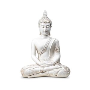 Buddha i meditation vit Thailand, 20x11x27,5 cm