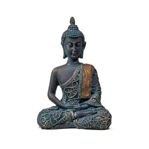 Buddha i meditation antikt utseende Thailand, 9x5x14 cm