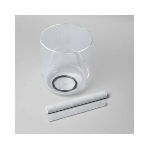 Klangskål av kristall klar F-ton 432 hz + påse, 18cm