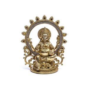 Ganesh-statyett med eldring, 25,5x13x30,5 cm