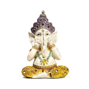 Ganesh-statyett Tala inget ont, 15x10x21 cm