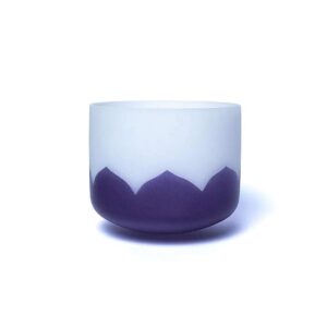 Klangskål av kristall, lotus chakra 6 A-ton, 20cm