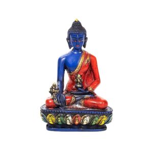 Medicin Buddha i färg, 9x6x14 cm