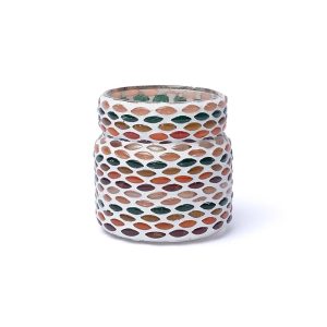 Mosaik värmeljushållare höstfärger, 8 cm