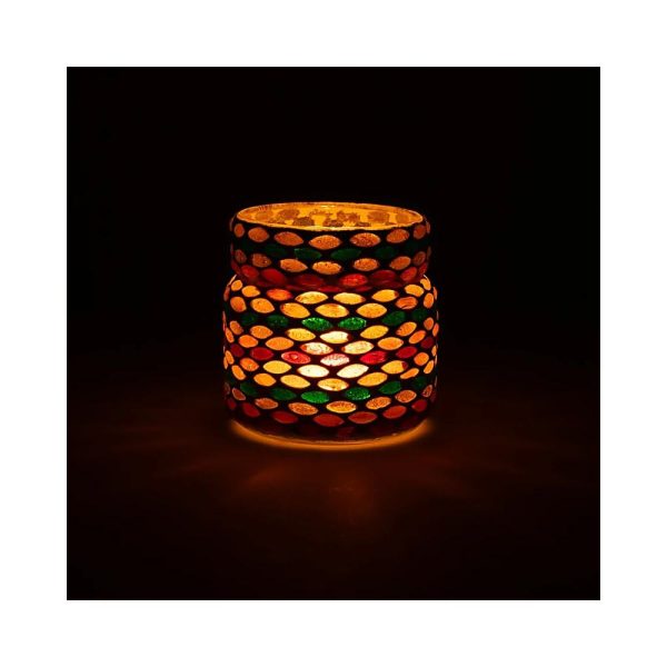 Mosaik värmeljushållare höstfärger, 8 cm - Bild 2