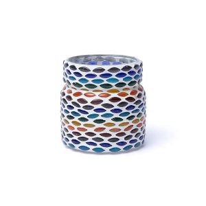 Mosaik värmeljushållare chakrafärger, 8 cm