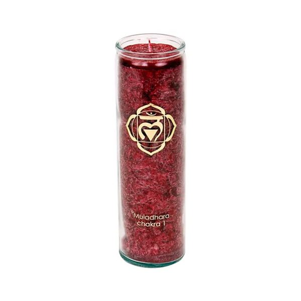 Aromatic Candle Stearin 1st Chakra 100 hours, 21x6.5 cm