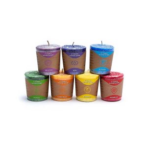 Chakras votivljus aromatiska ljus 7 x i presentask, 4,5x4 cm