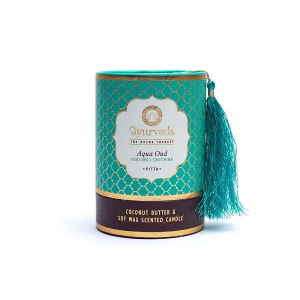 Pitta aqua oud ayurveda doftljus, 200 g - Bild 3