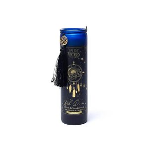 Manifestationsljus Boho Dreams i glas med tofs, 300 g