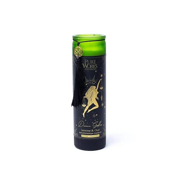 Manifestationsljus Gudinna i glas med tofs, 300 g