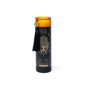Manifestationsljus God Lycka i glas med tofs, 300 g