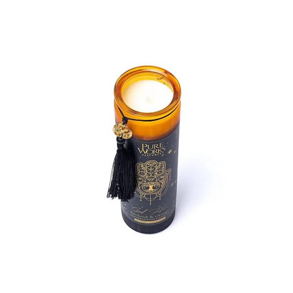 Manifestationsljus God Lycka i glas med tofs, 300 g - Bild 2