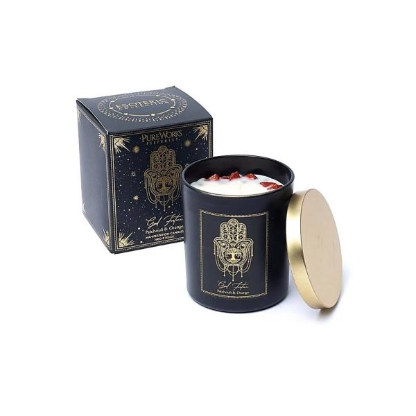 Manifestationsljus God Lycka i glas med lock, 200 g