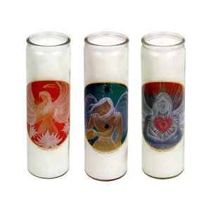 Aromatiska änglaljus 3 x i glas, 21x6,5 cm