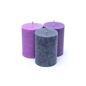 Hållbara stearinljus x 3 Mindfullness, 8x5,5 cm