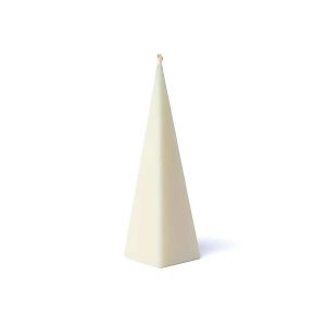 Pyramidljus benvitt oparfymerat, 21x6cm