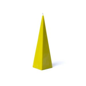 Pyramidljus grönt oparfymerat, 21x6cm