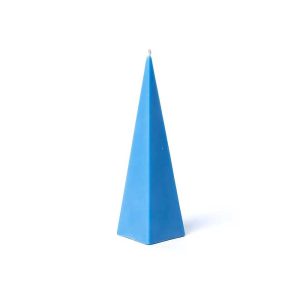 Pyramidljus ljusblått oparfymerat, 21x6cm