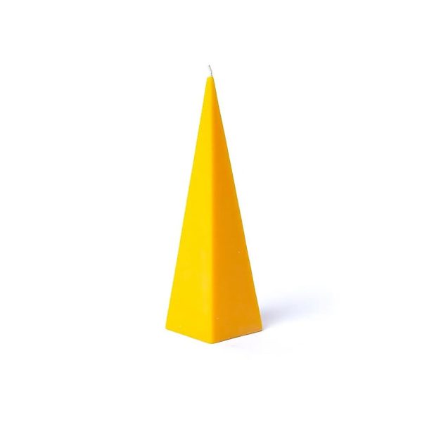 Pyramidljus gult oparfymerat, 21x6cm