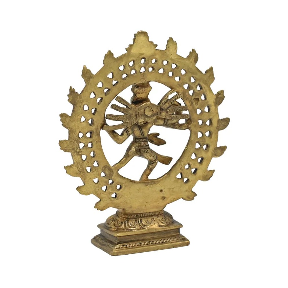 Shiva Nataraj mässingsdubbelring guldfärgad, 15 cm - Bild 2