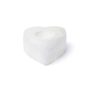 Selenit hjärtformad värmeljushållare, 8x7x5cm
