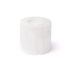 Selenit rund värmeljushållare, 7x7x7cm