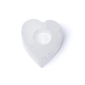 Selenit hjärtformad värmeljushållare, 9x10x3cm