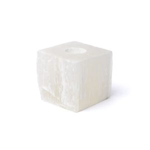 Selenit fyrkantig värmeljushållare, 10x10cm